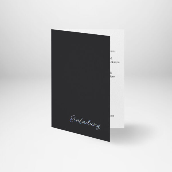 Einladung Hochzeit Script Plain Hoch-Klappkarte