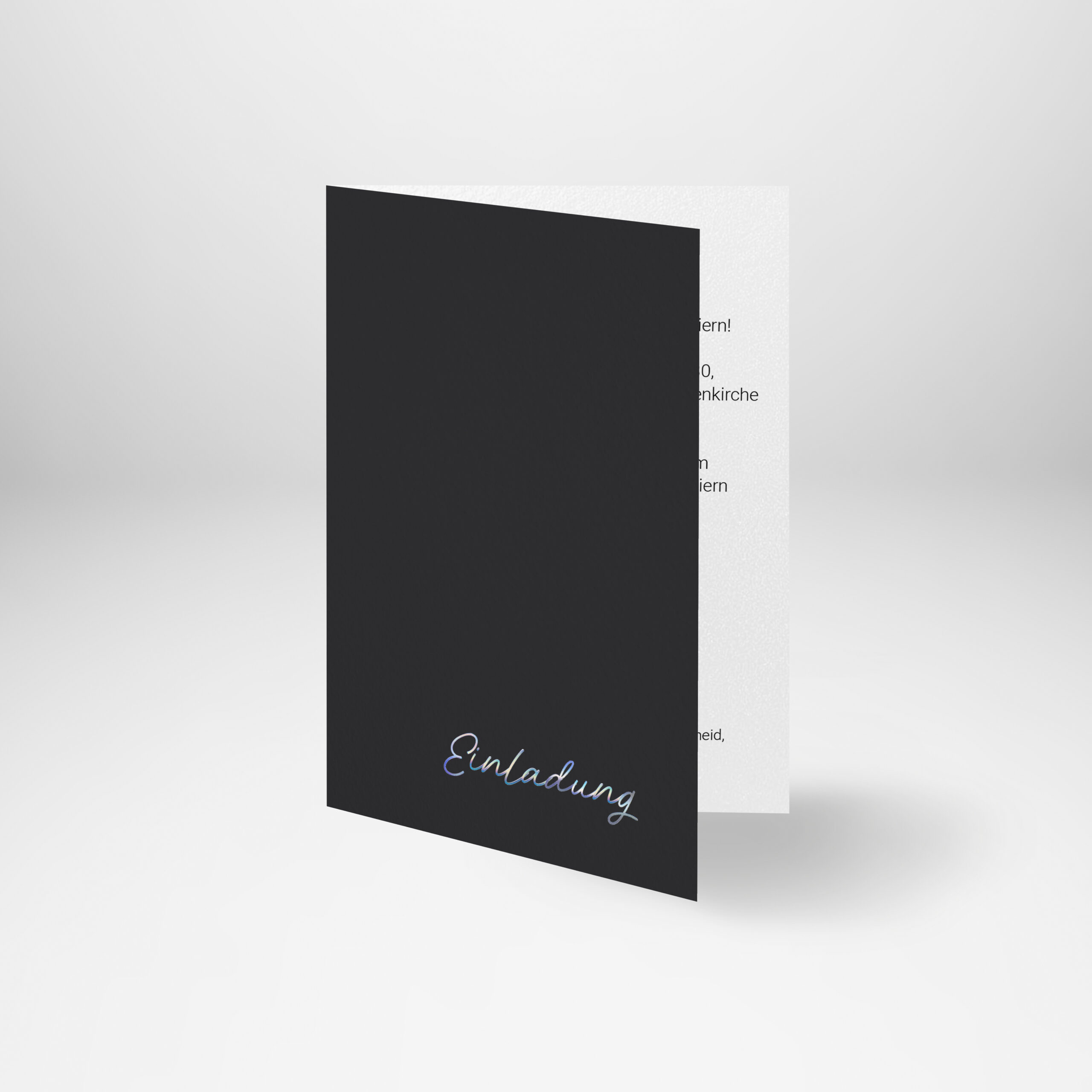Einladung Hochzeit Script Plain Hoch-Klappkarte