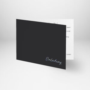 Einladung Hochzeit Script Plain Quer-Klappkarte