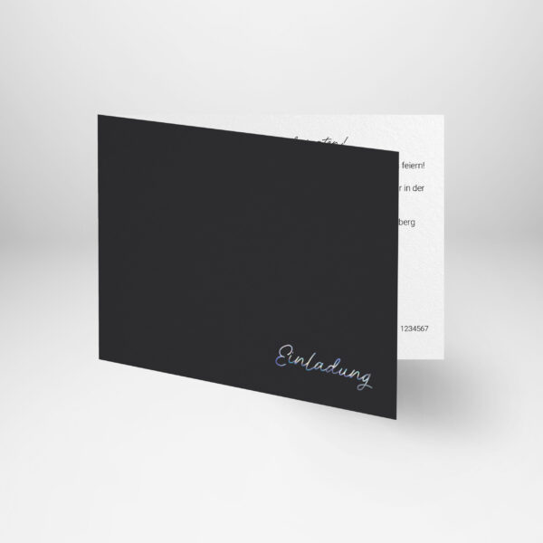 Einladung Hochzeit Script Plain Quer-Klappkarte