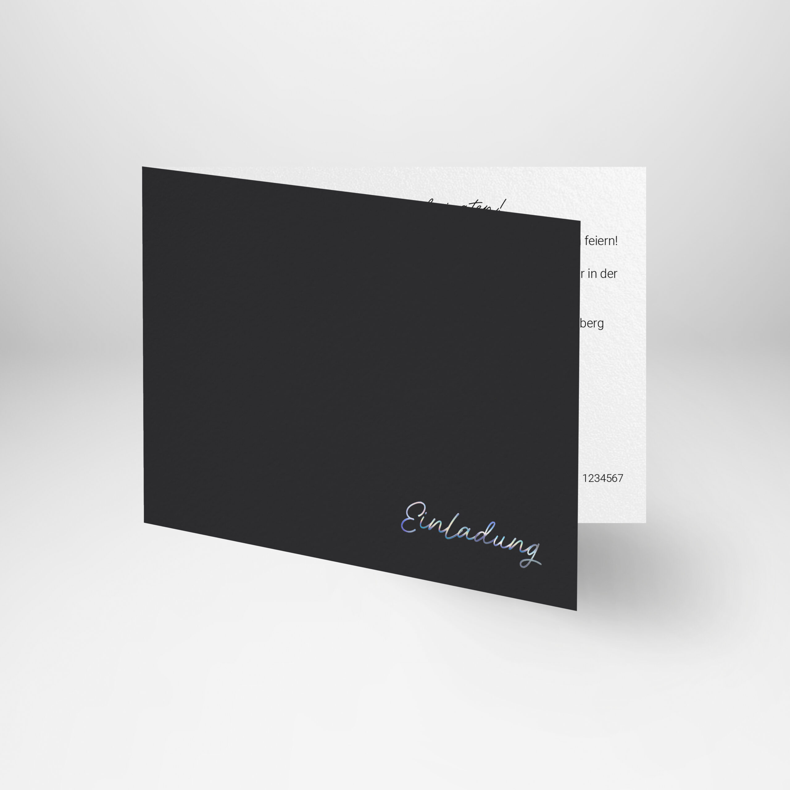 Einladung Hochzeit Script Plain Quer-Klappkarte