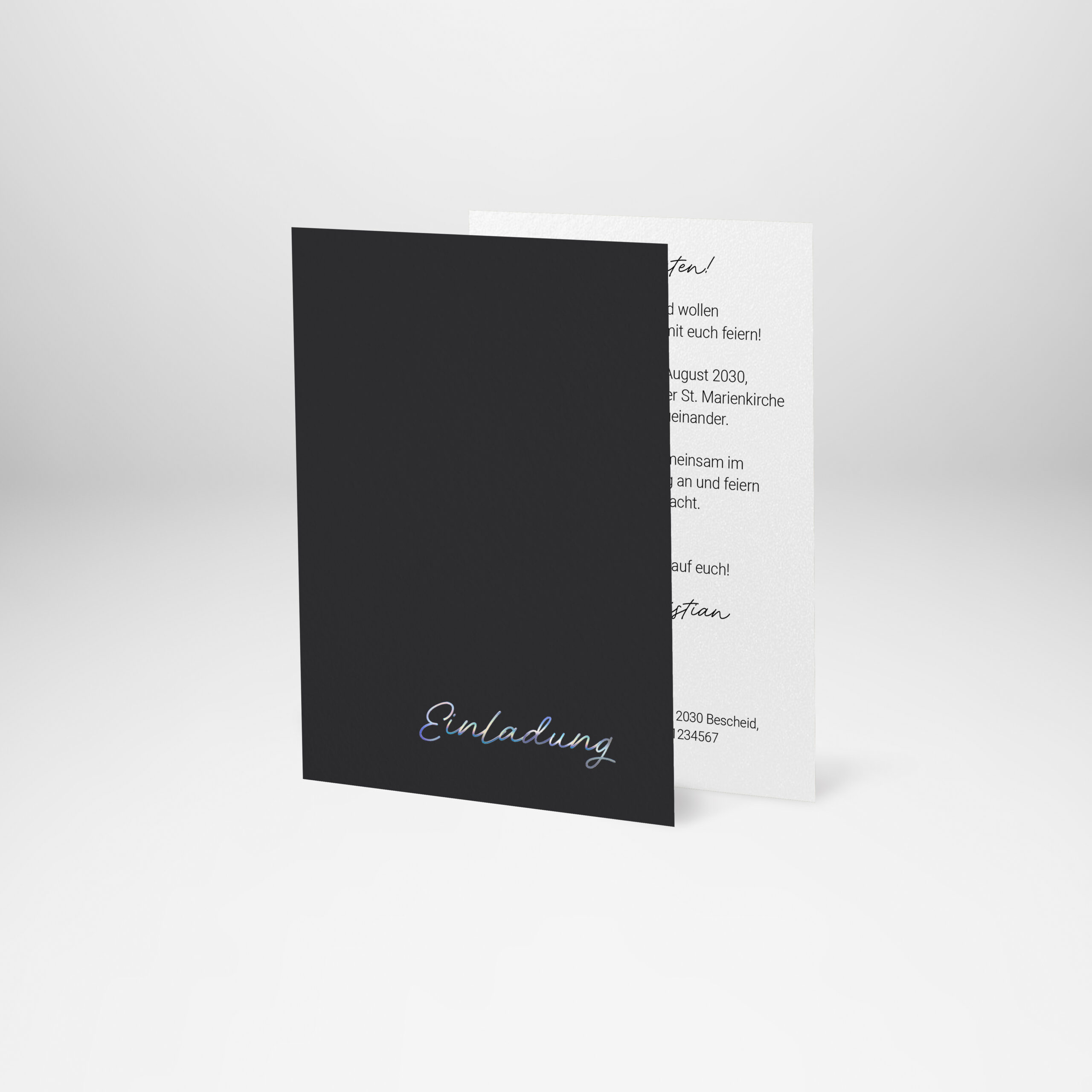 Einladung Hochzeit Script Plain Hoch